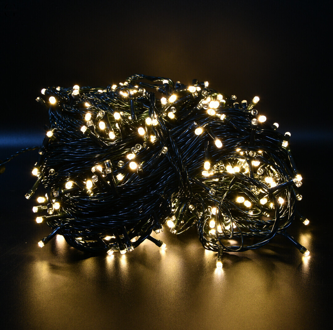 Гірлянда Вулична Нитка 800 LED/ТЕПЛИЙ БІЛИЙ/ Зелений Провід/40 Метрів